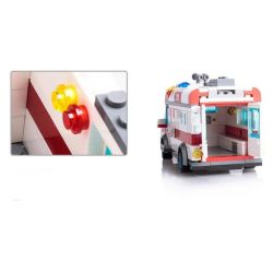 QMAN ENLIGHTEN KEEPPLEY 1118 non  XE CẤP CỨU NGƯỜI TAI NẠN MÔ TÔ bộ đồ chơi xếp lắp ráp ghép mô hình City EMERGENCY TREATMENT Thành Phố 328 khối