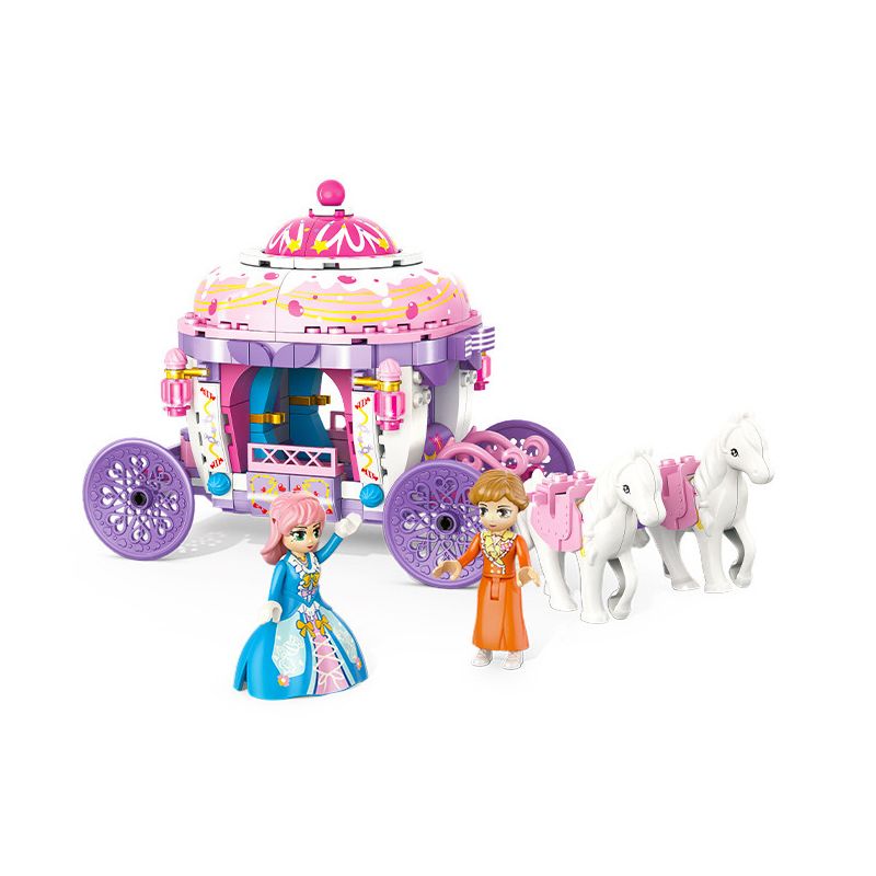 GUDI 30002 non  XE SỮA LẮC HOÀNG GIA bộ đồ chơi xếp lắp ráp ghép mô hình PRINCESS CANDY ROYAL MILKSHAKE CARRIAGE 326 khối