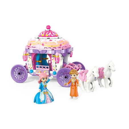 GUDI 30002 non  XE SỮA LẮC HOÀNG GIA bộ đồ chơi xếp lắp ráp ghép mô hình PRINCESS CANDY ROYAL MILKSHAKE CARRIAGE 326 khối