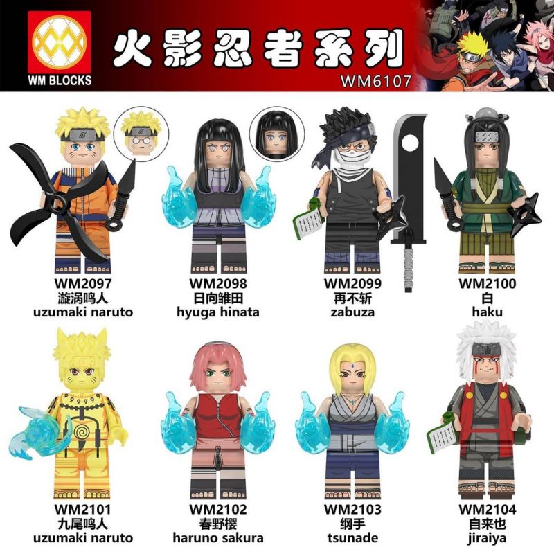 WM 6107 2097 2098 2099 2100 2101 2102 2103 2104 non  HÀNG TRĂM NGƯỜI 8 NARUTO SERIES bộ đồ chơi xếp lắp ráp ghép mô hình Movie & Game Phim Và Trò Chơi