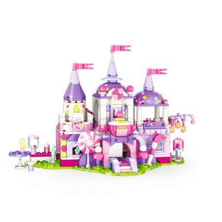 GUDI 30001A 30001B 30001C 30001D non  HỘP TRƯNG BÀY LÂU ĐÀI CÔNG CHÚA ĐƯỜNG bộ đồ chơi xếp lắp ráp ghép mô hình PRINCESS CANDY 450 khối