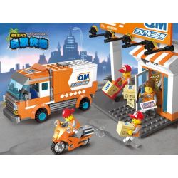 QMAN ENLIGHTEN KEEPPLEY 1119 non  Ô TÔ CHUYỂN PHÁT NHANH bộ đồ chơi xếp lắp ráp ghép mô hình City ENLIGHTEN EXPRESS Thành Phố 337 khối