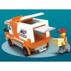 QMAN ENLIGHTEN KEEPPLEY 1119 non  Ô TÔ CHUYỂN PHÁT NHANH bộ đồ chơi xếp lắp ráp ghép mô hình City ENLIGHTEN EXPRESS Thành Phố 337 khối