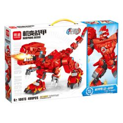 LEIBA 10073 non  ÁO GIÁP CƠ KHÍ TYRANNOSAURUS REX bộ đồ chơi xếp lắp ráp ghép mô hình  MORPHING JAEGER Kỹ Thuật Công Nghệ Cao Mô Hình Phương Tiện 499 khối