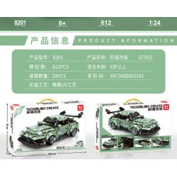 LEIBAO 8201 non  921 VỘI VÀNG tỷ lệ 1:24 bộ đồ chơi xếp lắp ráp ghép mô hình  TECHNOLOGY CREATE Kỹ Thuật Công Nghệ Cao Mô Hình Phương Tiện 612 khối