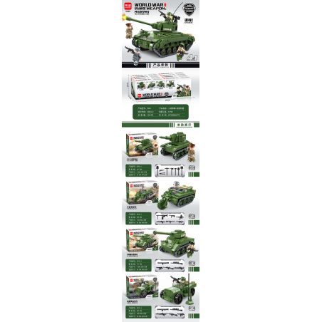 MINGDI 9030 non  XE TĂNG HẠNG NẶNG M26 bộ đồ chơi xếp lắp ráp ghép mô hình M26 PERSHING TANK