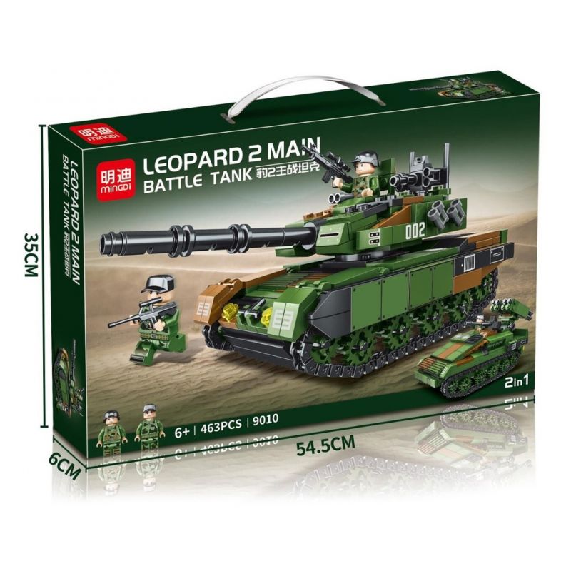 MINGDI 9010 non  XE TĂNG CHIẾN ĐẤU CHỦ LỰC LEOPARD 2 bộ đồ chơi xếp lắp ráp ghép mô hình Military Army LEOPARD 2 MAIN BATTLE TANK Quân Sự Bộ Đội 463 khối