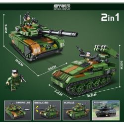 MINGDI 9010 non  XE TĂNG CHIẾN ĐẤU CHỦ LỰC LEOPARD 2 bộ đồ chơi xếp lắp ráp ghép mô hình Military Army LEOPARD 2 MAIN BATTLE TANK Quân Sự Bộ Đội 463 khối