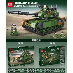 MINGDI 9010 non  XE TĂNG CHIẾN ĐẤU CHỦ LỰC LEOPARD 2 bộ đồ chơi xếp lắp ráp ghép mô hình Military Army LEOPARD 2 MAIN BATTLE TANK Quân Sự Bộ Đội 463 khối