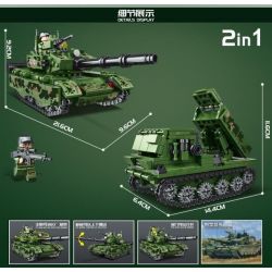 MINGDI 9009 non  XE TĂNG CHIẾN ĐẤU CHỦ LỰC KIỂU 99 bộ đồ chơi xếp lắp ráp ghép mô hình Military Army TYPE 99 MAIN BATTLE TANK Quân Sự Bộ Đội 463 khối