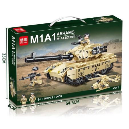 MINGDI 9008 non  XE TĂNG CHIẾN ĐẤU CHỦ LỰC M1A1 bộ đồ chơi xếp lắp ráp ghép mô hình Military Army M1A1 ABRAMS Quân Sự Bộ Đội 462 khối
