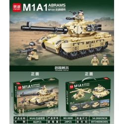 MINGDI 9008 non  XE TĂNG CHIẾN ĐẤU CHỦ LỰC M1A1 bộ đồ chơi xếp lắp ráp ghép mô hình Military Army M1A1 ABRAMS Quân Sự Bộ Đội 462 khối