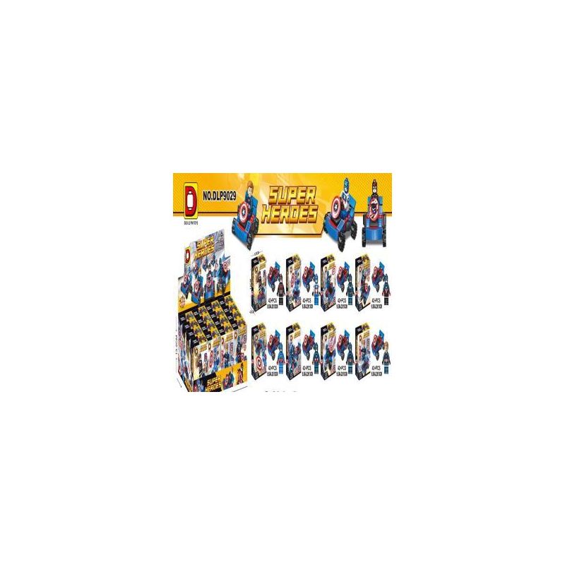 DUO LE PIN DLP9029 9029 non  ĐỘI TRƯỞNG MỸ 3 NGƯỜI KARTER 8 MÔ HÌNH bộ đồ chơi xếp lắp ráp ghép mô hình Marvel Super Heroes Siêu Anh Hùng Marvel