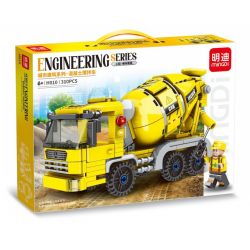 MINGDI LEIBAO H010 non  XÂY DỰNG ĐÔ THỊ XE TRỘN BÊ TÔNG bộ đồ chơi xếp lắp ráp ghép mô hình City ENGINEERING Thành Phố 310 khối