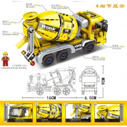MINGDI LEIBAO H010 non  XÂY DỰNG ĐÔ THỊ XE TRỘN BÊ TÔNG bộ đồ chơi xếp lắp ráp ghép mô hình City ENGINEERING Thành Phố 310 khối