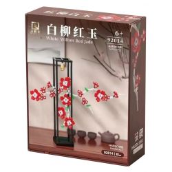 QIZHILE 92015 non  HỒNG NGỌC LIỄU TRẮNG bộ đồ chơi xếp lắp ráp ghép mô hình Flowers WHITE WILLOW RED JADE Hoa