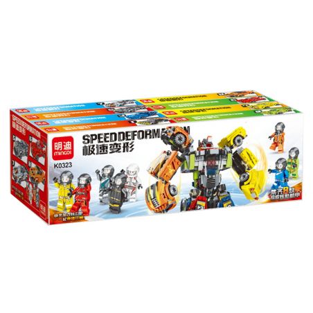 MINGDI LEIBAO K0323 0323 non  8 MÔ HÌNH CHUYỂN ĐỔI CỰC NHANH bộ đồ chơi xếp lắp ráp ghép mô hình Racers SPEED DEFORMATION Đua Tốc Độ 1321 khối