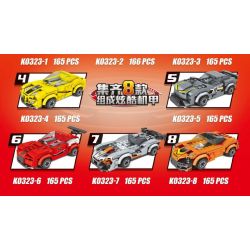 MINGDI LEIBAO K0323 0323 non  8 MÔ HÌNH CHUYỂN ĐỔI CỰC NHANH bộ đồ chơi xếp lắp ráp ghép mô hình Racers SPEED DEFORMATION Đua Tốc Độ 1321 khối