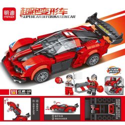 MINGDI LEIBAO 10103 non  XE BIẾN HÌNH SIÊU VA CHẠM HONGQI S9 bộ đồ chơi xếp lắp ráp ghép mô hình Racers Đua Tốc Độ 418 khối