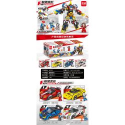 MINGDI LEIBAO K0312 0312 non  BIẾN HÌNH CỰC NHANH 4 LOẠI MECHA bộ đồ chơi xếp lắp ráp ghép mô hình Racers Đua Tốc Độ 674 khối