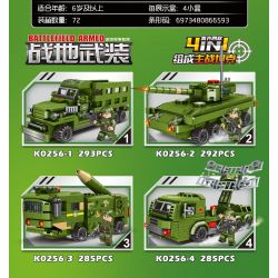 MINGDI LEIBAO K0256 0256 non  VŨ KHÍ CHIẾN ĐẤU 4 XE TĂNG CHỦ LỰC bộ đồ chơi xếp lắp ráp ghép mô hình Military Army BATTLEFIELD ARMED Quân Sự Bộ Đội 1155 khối