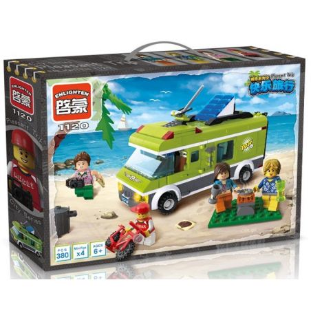 QMAN ENLIGHTEN KEEPPLEY 1120 non  PICNIC BÃI BIỂN VUI VẺ bộ đồ chơi xếp lắp ráp ghép mô hình City PLEASANT TRIP Thành Phố 380 khối