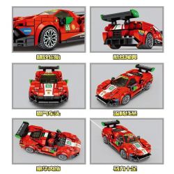 LEYI 31028 non  XE FERRARI 488 GT3 TRỞ LẠI bộ đồ chơi xếp lắp ráp ghép mô hình Racing RACING FERRARI 488 GT3 Cuộc Đua 338 khối