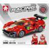 LEYI 31028 non  XE FERRARI 488 GT3 TRỞ LẠI bộ đồ chơi xếp lắp ráp ghép mô hình Racing RACING FERRARI 488 GT3 Cuộc Đua 338 khối