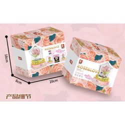 SEMBO 601154 non  HỘP NHẠC PHA LÊ HOA HỒNG bộ đồ chơi xếp lắp ráp ghép mô hình ROSE & LOVE 323 khối