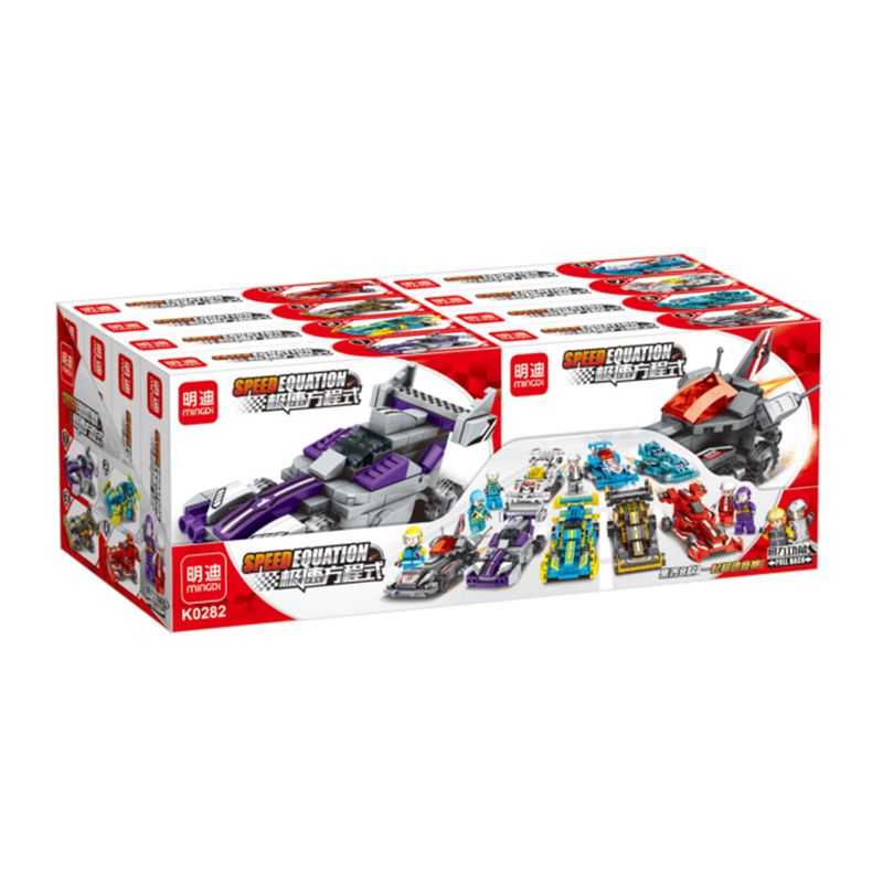 MINGDI LEIBAO K0282 0282 non  CÔNG THỨC KÉO XE THẦN TỐC 8 MẪU bộ đồ chơi xếp lắp ráp ghép mô hình Racers SPEED EQUATION Đua Tốc Độ 831 khối