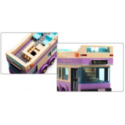 QMAN ENLIGHTEN KEEPPLEY 1123 non  XE BUÝT DU LỊCH 2 TẦNG bộ đồ chơi xếp lắp ráp ghép mô hình City SIGHTSEEING BUS Thành Phố 455 khối