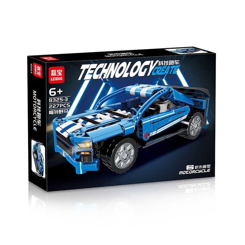 LEIBAO 8325-3 non  CÔNG NGHỆ XE THỂ THAO MÀU XANH bộ đồ chơi xếp lắp ráp ghép mô hình  Kỹ Thuật Công Nghệ Cao Mô Hình Phương Tiện 227 khối