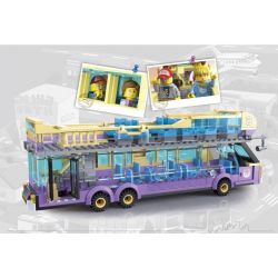 QMAN ENLIGHTEN KEEPPLEY 1123 non  XE BUÝT DU LỊCH 2 TẦNG bộ đồ chơi xếp lắp ráp ghép mô hình City SIGHTSEEING BUS Thành Phố 455 khối