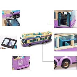 QMAN ENLIGHTEN KEEPPLEY 1123 non  XE BUÝT DU LỊCH 2 TẦNG bộ đồ chơi xếp lắp ráp ghép mô hình City SIGHTSEEING BUS Thành Phố 455 khối