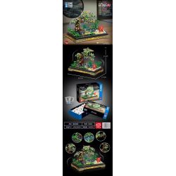 ZHEGAO 00902 non  CÂY CẢNH HOA ANH ĐÀO bộ đồ chơi xếp lắp ráp ghép mô hình BONSAI ENCOUNTER JAPANESE WIND 1469 khối