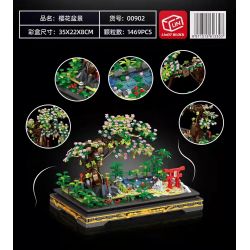 ZHEGAO 00902 non  CÂY CẢNH HOA ANH ĐÀO bộ đồ chơi xếp lắp ráp ghép mô hình BONSAI ENCOUNTER JAPANESE WIND 1469 khối