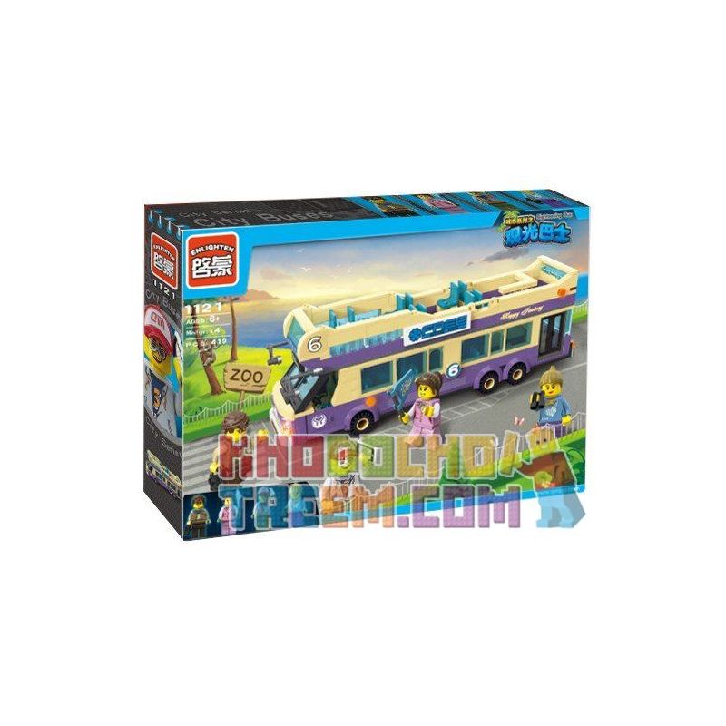 QMAN ENLIGHTEN KEEPPLEY 1123 non  XE BUÝT DU LỊCH 2 TẦNG bộ đồ chơi xếp lắp ráp ghép mô hình City SIGHTSEEING BUS Thành Phố 455 khối