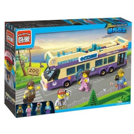QMAN ENLIGHTEN KEEPPLEY 1123 non  XE BUÝT DU LỊCH 2 TẦNG bộ đồ chơi xếp lắp ráp ghép mô hình City SIGHTSEEING BUS Thành Phố 455 khối