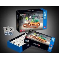 ZHEGAO 00901 non  DUOFU VÀ THỊT bộ đồ chơi xếp lắp ráp ghép mô hình BONSAI SUCCULENTS MORE BLESSING 963 khối