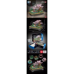 ZHEGAO 00900 non  CÂY CẢNH HOA ĐÀO bộ đồ chơi xếp lắp ráp ghép mô hình BONSAI ELEGANT CHINESE STYLE 1101 khối