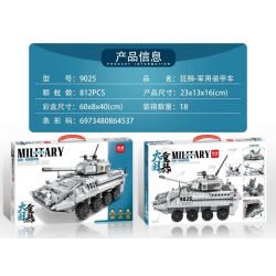 MINGDI 9025 non  SƯ TỬ HOANG DÃ - XE BỌC THÉP QUÂN SỰ bộ đồ chơi xếp lắp ráp ghép mô hình Military Army Quân Sự Bộ Đội 812 khối