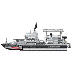 MINGDI 9020 non  TÀU TUẦN TRA QUÂN SỰ GIAO LONG bộ đồ chơi xếp lắp ráp ghép mô hình Military Army Quân Sự Bộ Đội 826 khối