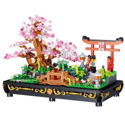 ZHEGAO 00898 non  BONSAI ANH ĐÀO SIÊU NHỎ bộ đồ chơi xếp lắp ráp ghép mô hình BONSAI MICRO CHERRY JAPANESE WIND 1286 khối