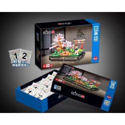 ZHEGAO 00898 non  BONSAI ANH ĐÀO SIÊU NHỎ bộ đồ chơi xếp lắp ráp ghép mô hình BONSAI MICRO CHERRY JAPANESE WIND 1286 khối