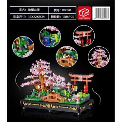 ZHEGAO 00898 non  BONSAI ANH ĐÀO SIÊU NHỎ bộ đồ chơi xếp lắp ráp ghép mô hình BONSAI MICRO CHERRY JAPANESE WIND 1286 khối