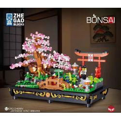 ZHEGAO 00898 non  BONSAI ANH ĐÀO SIÊU NHỎ bộ đồ chơi xếp lắp ráp ghép mô hình BONSAI MICRO CHERRY JAPANESE WIND 1286 khối