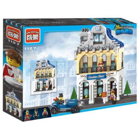 QMAN ENLIGHTEN KEEPPLEY 1127 non  KHÁCH SẠN MẶT TRỜI bộ đồ chơi xếp lắp ráp ghép mô hình City SUNSHINE HOTEL Thành Phố 628 khối