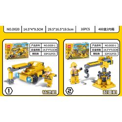 MINGDI LEIBAO D020 non  ĐỘI KỸ THUẬT ĐÔ THỊ 8 TỔ HỢP bộ đồ chơi xếp lắp ráp ghép mô hình City CITY ENGINEERING TEAM Thành Phố 411 khối