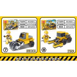 MINGDI LEIBAO D020 non  ĐỘI KỸ THUẬT ĐÔ THỊ 8 TỔ HỢP bộ đồ chơi xếp lắp ráp ghép mô hình City CITY ENGINEERING TEAM Thành Phố 411 khối