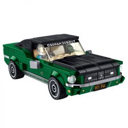 PanlosBrick 666033 Panlos Brick 666033 non  FORD MUSTANG bộ đồ chơi xếp lắp ráp ghép mô hình Racers FORD MUSTANG FASTBACK Đua Tốc Độ 366 khối